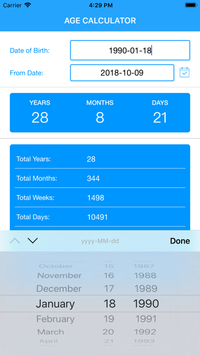 Age Calculator App Screenshot