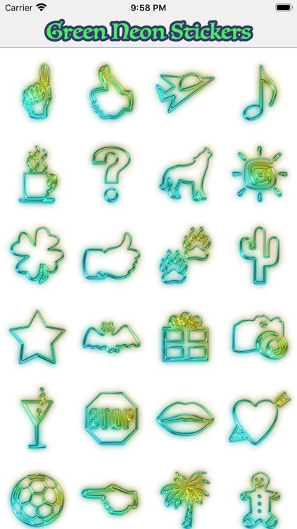 Green Neon Stickers