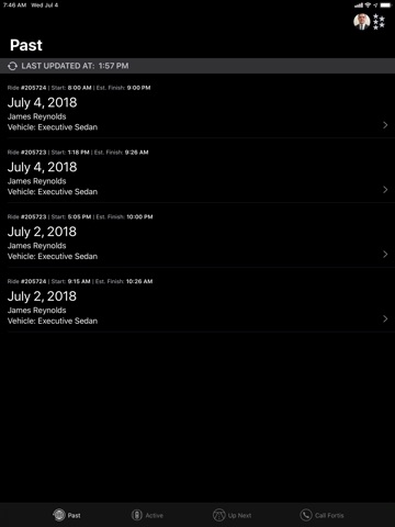 Fortis Chauffeur iPad screenshot