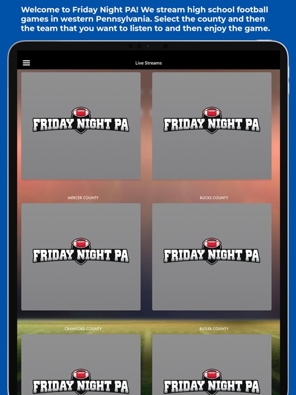 Friday Night PA iPad screenshot 1 - Sports app