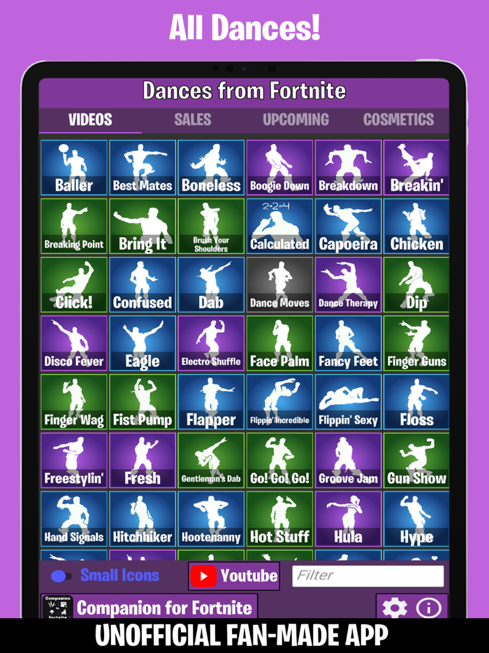 Dances from Fortnite
