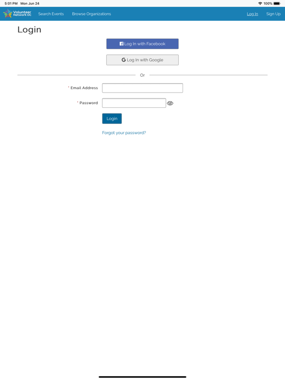 VolunteerNetwork OC iPad screenshot 3 - Social Networking app