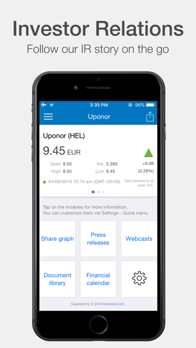 Uponor Investor Relations Screenshot