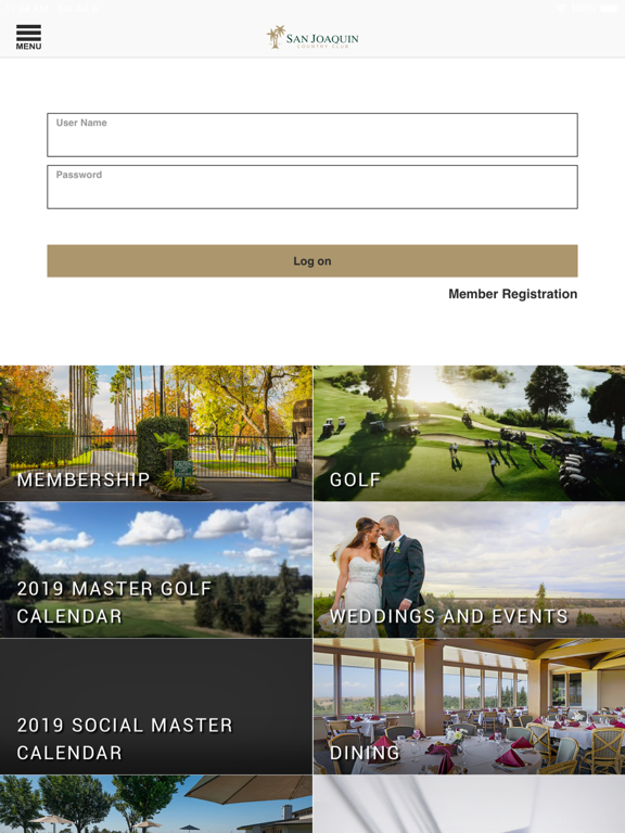 San Joaquin Country Club iPad screenshot 1 - Lifestyle app