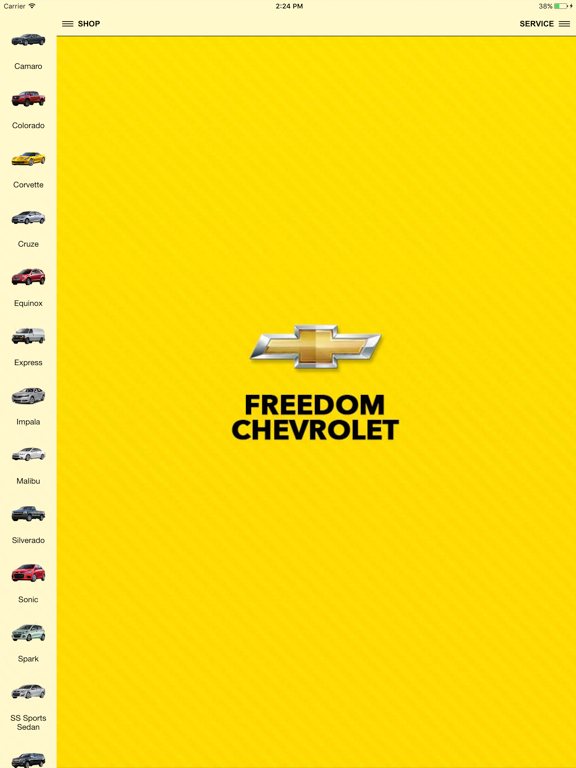Freedom Chevrolet San Antonio iPad screenshot 1 - Shopping app