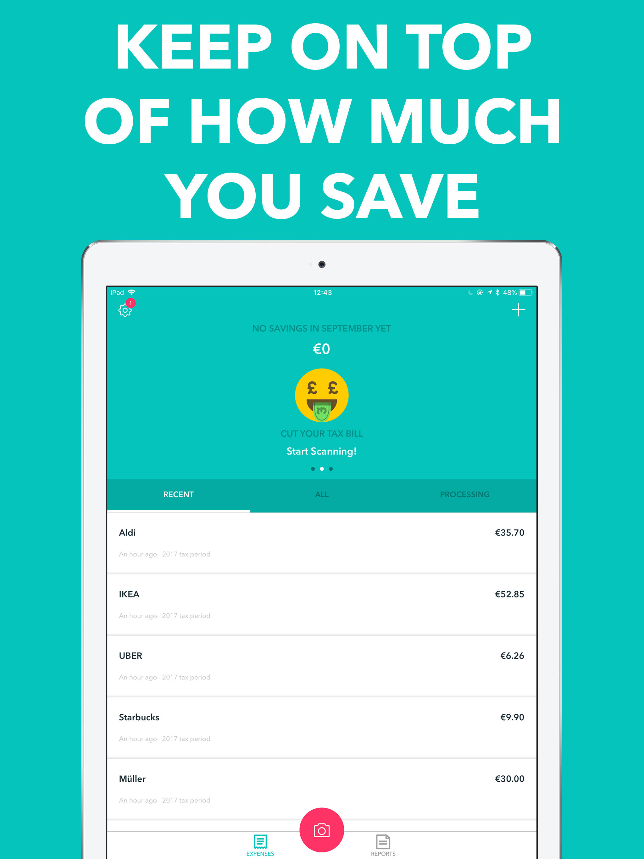 1tap receipts: Tax & Expenses