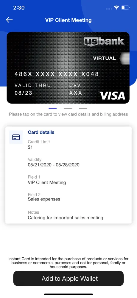 U.S. Bank Instant Card™