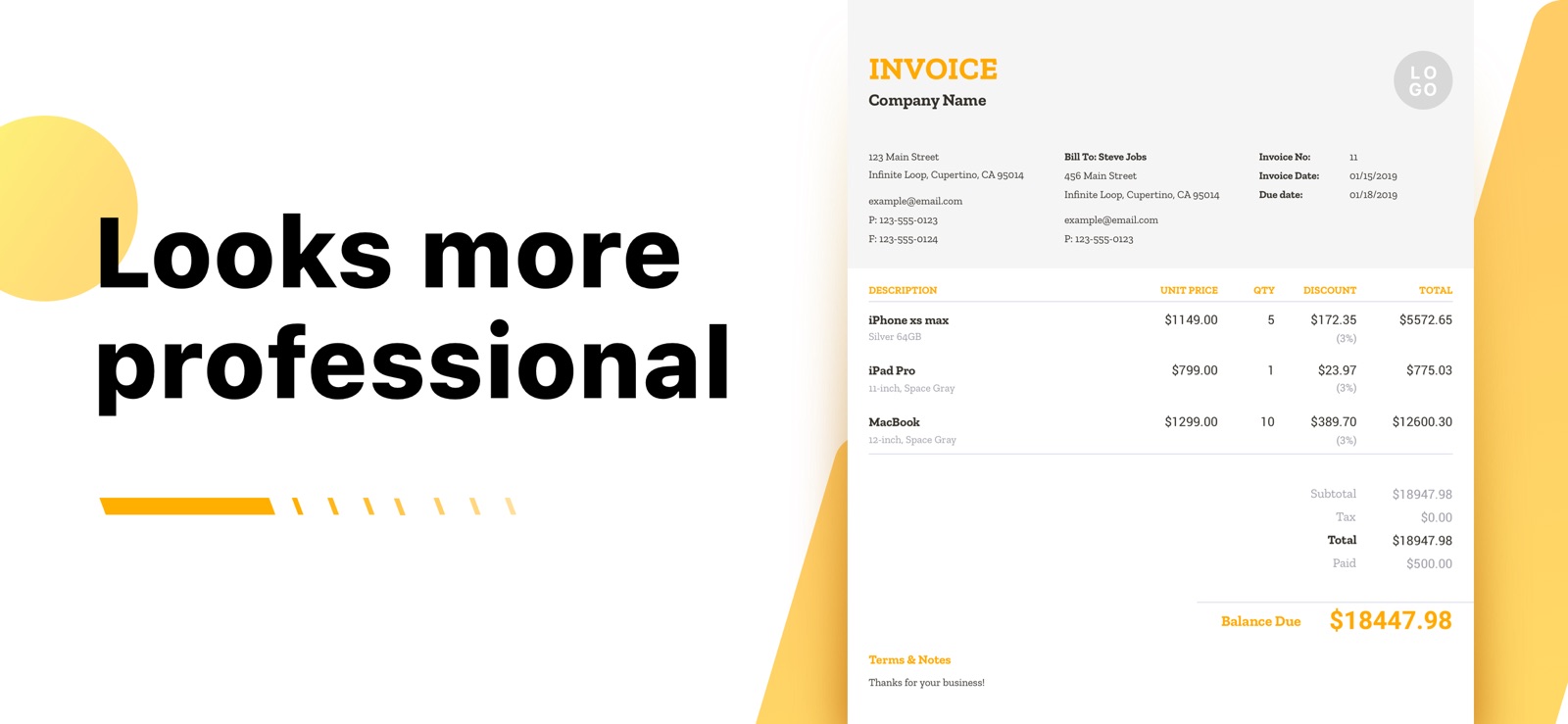 Nova Invoice-PDF Invoice Maker iphone screenshot 1
