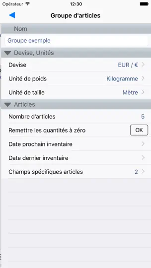 Capture d'écran de Stock Control sur iPhone 4