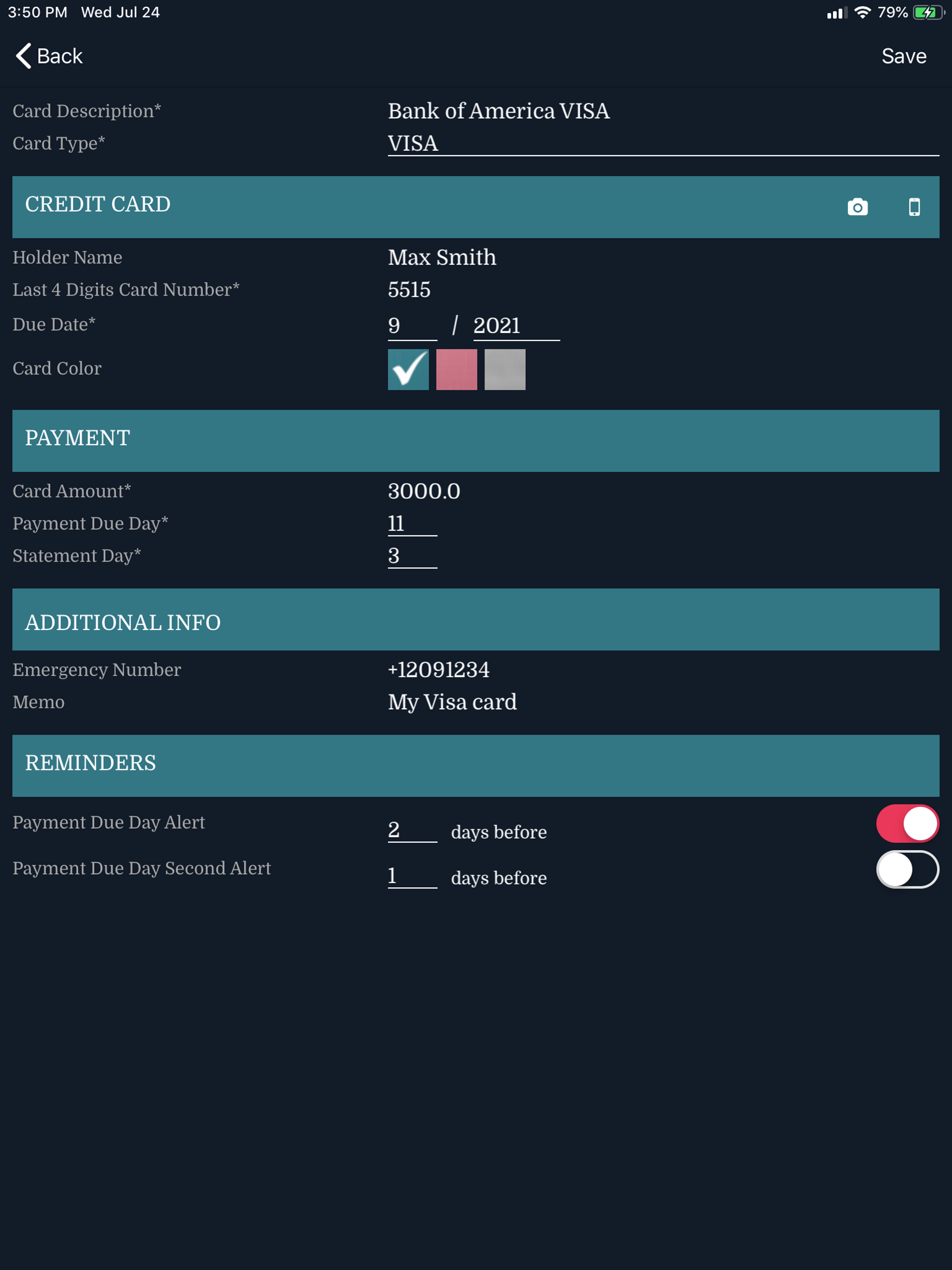 Credit Card Expenses Manager