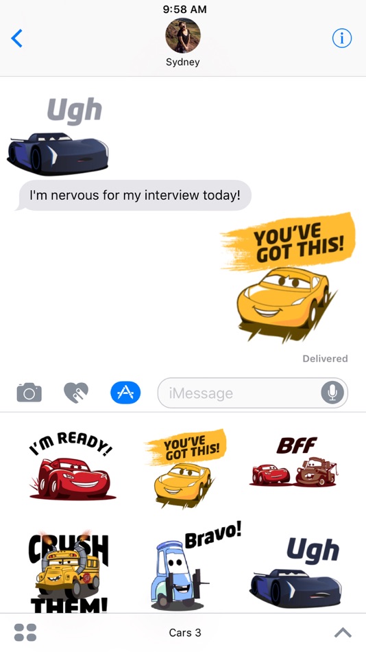 #1. Pixar Stickers: Cars 3 (iOS) 由: Disney