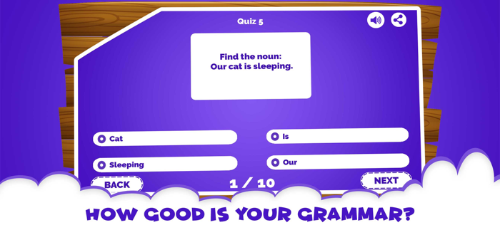 English Grammar Noun Quiz Game