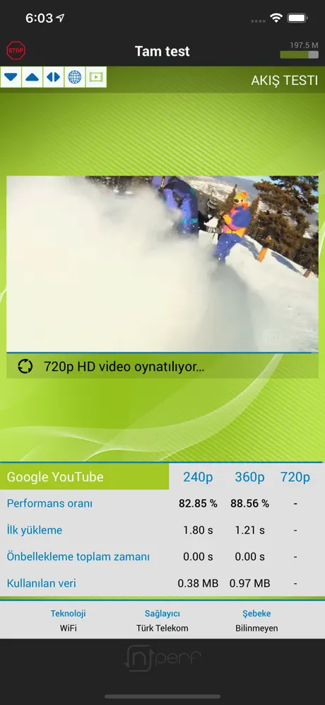 nPerf internet speed test