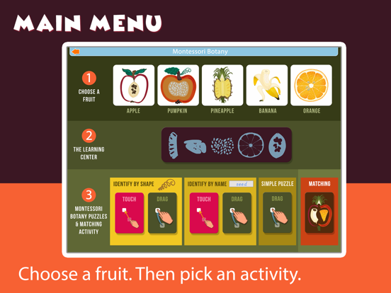 Montessori Parts of Fruits iPad screenshot