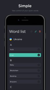 Filter: spam & junk block screenshot