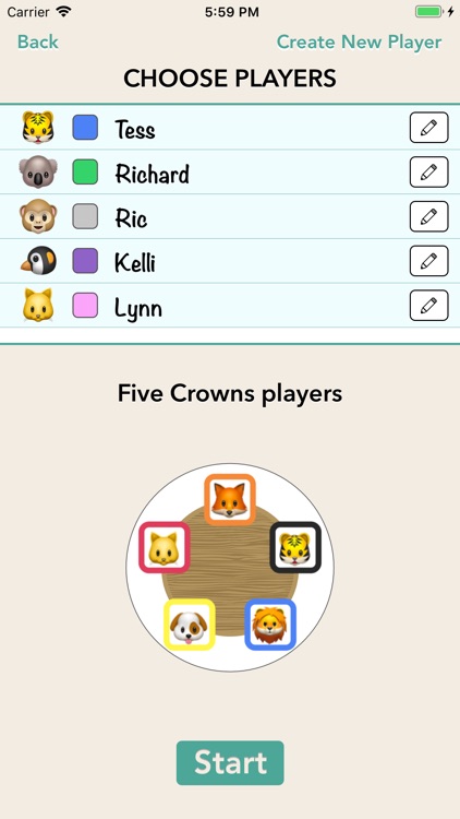 Party Animals Scoresheets