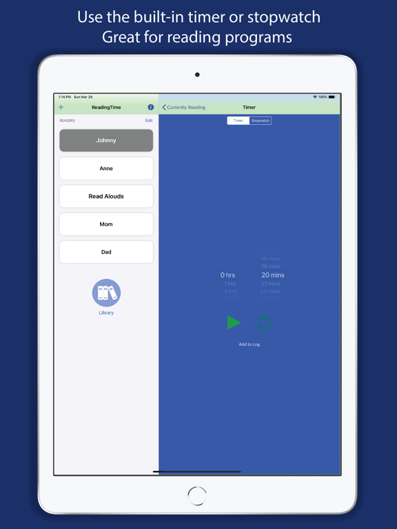 Reading Time - Family Tracker iPad screenshot 6 - Education app