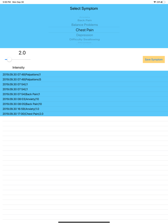 Screenshot #5 pour Chiari Symptom Tracker