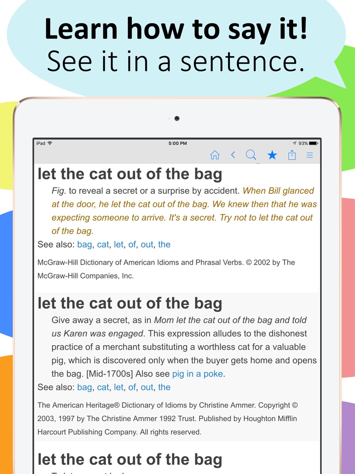 Idioms and Slang Dictionary ipad screenshot 3