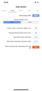 PV Calculator - off grid screenshot #2 for iPhone