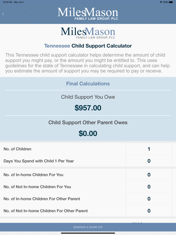 Screenshot #6 pour Tennessee Child Support Calc
