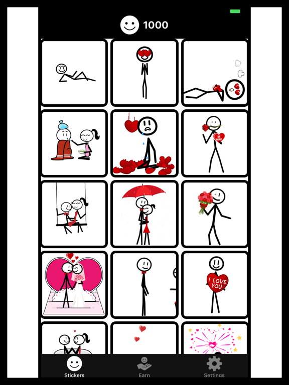 Stickmoji Cute Love Stickers iPad screenshot 5 - Social Networking app