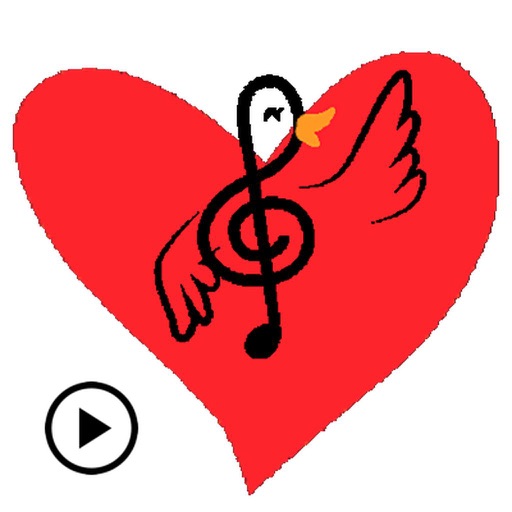 Animated Treble Clef Bird icon