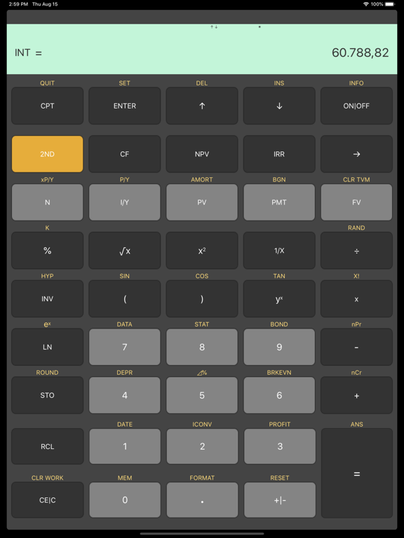 BA II Plus Calculator iPad screenshot