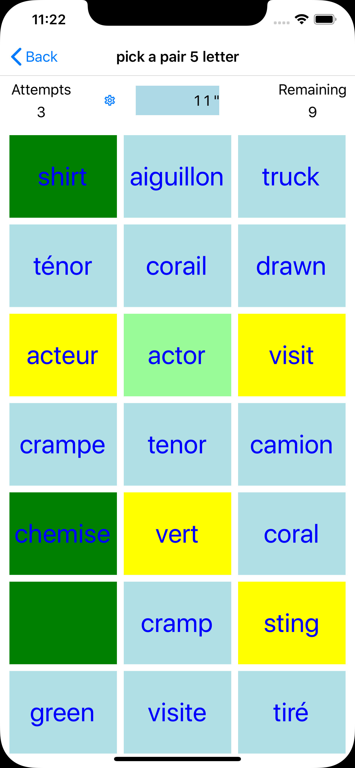 Pick A Pair French - English screenshot 3