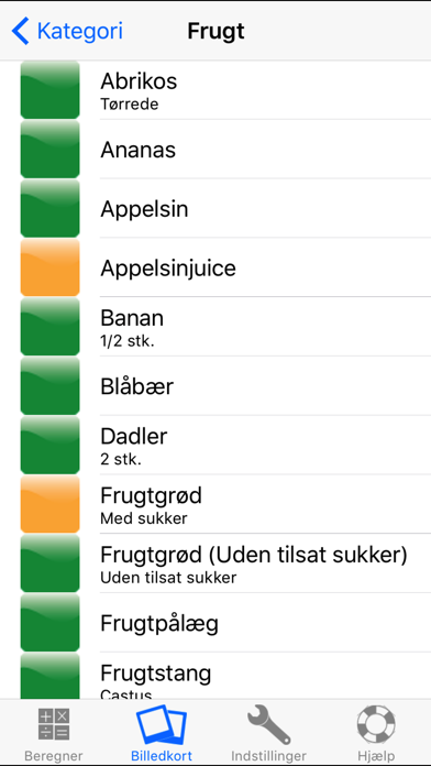 Diabetes og kulhydrattælling screenshot 3