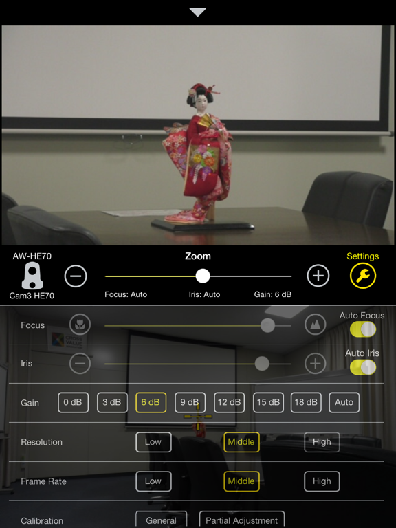 PTZ Cntrl iPad screenshot