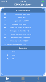 DPI Calculator by Fefercode screenshot