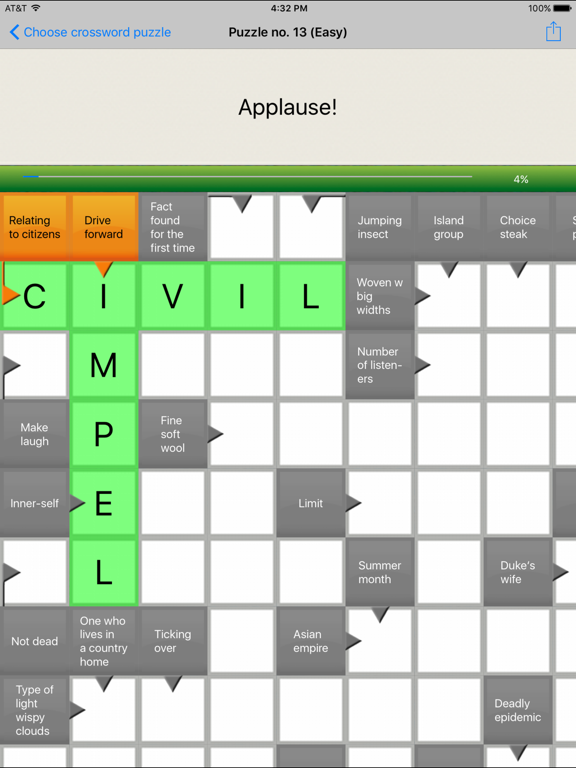 Crosswords Mobile iPad screenshot 4 - Education app