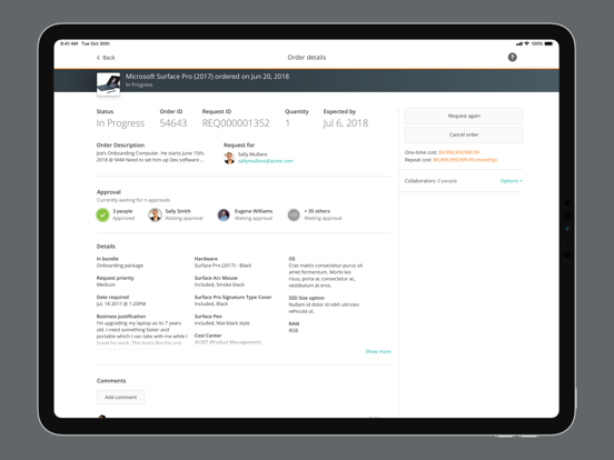 BMC Helix Digital Workplace iPad screenshot 4 - Business app