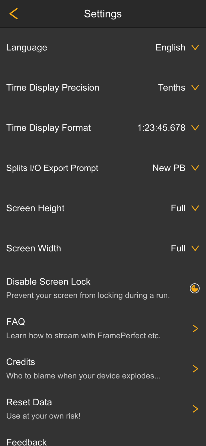 FramePerfect Speedrun Timer screenshot 5