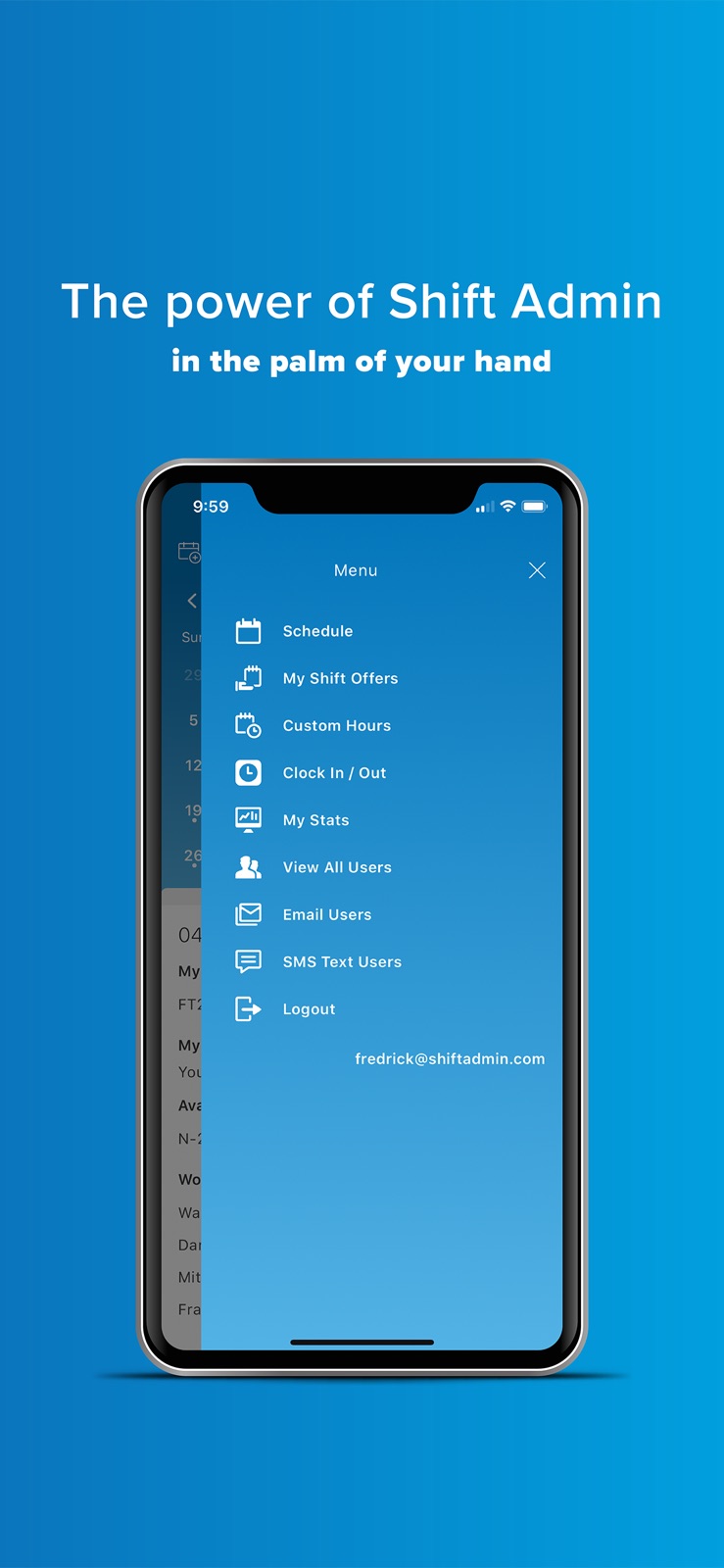 Shift Admin iphone screenshot 1