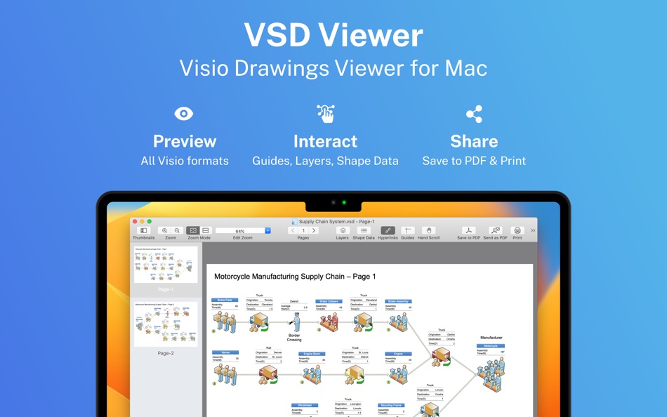 #1. VSD Viewer for Visio Drawings (macOS) De: Nektony LLC