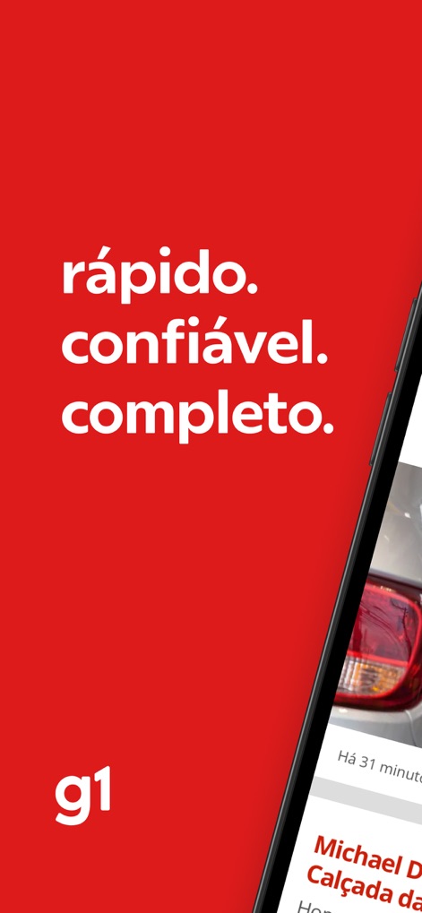 G1 Portal de Notícias da Globo - The app's sleek red branding and initial article display highlight its commitment to swift and dependable news delivery for its users.