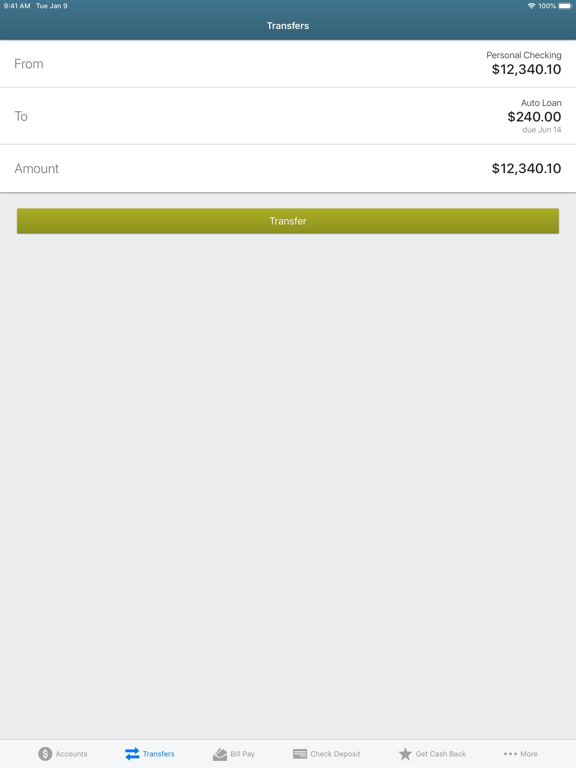 TruWest Credit Union iPad screenshot 4 - Finance app
