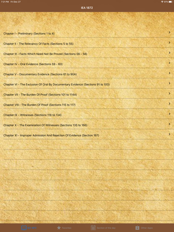 Indian Evidence Act 1872 iPad screenshot 1 - Book app