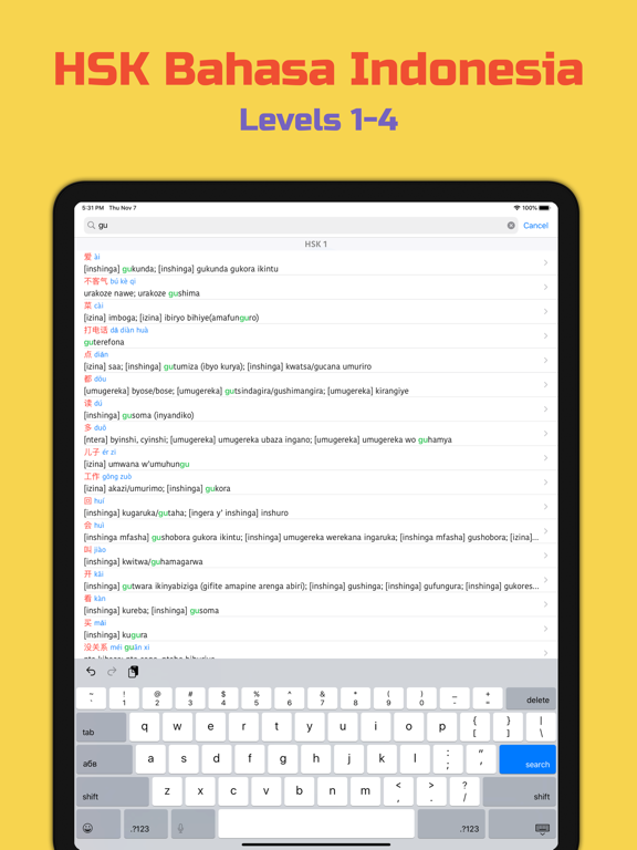 HSK bahasa Indonesia iPad screenshot 5 - Education app