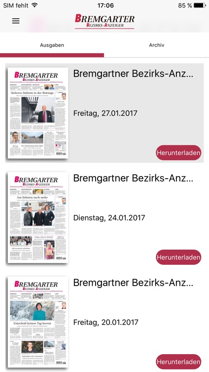 Bremgarter Bezirks Anzeiger