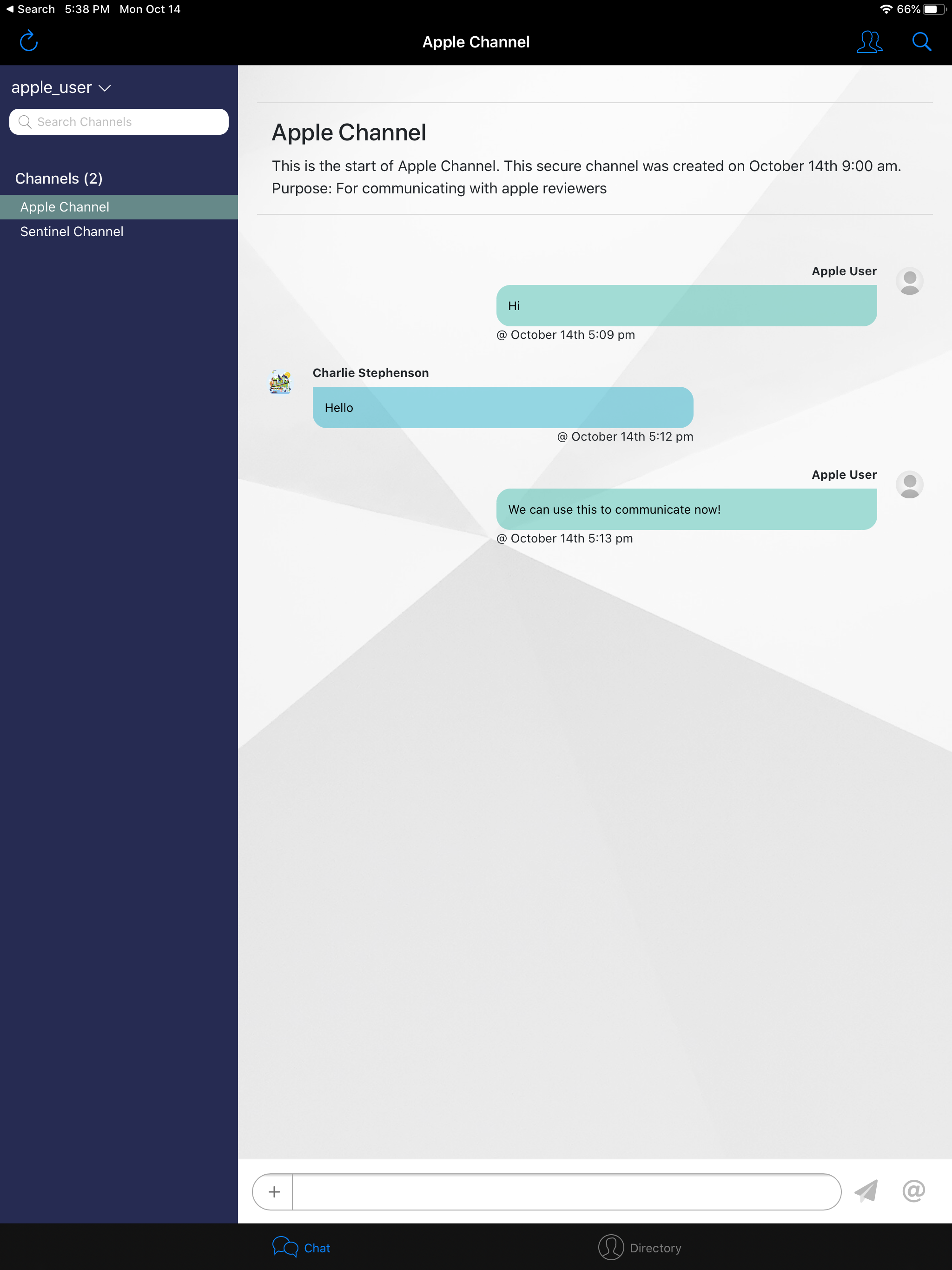 Sentinel Chat Channels