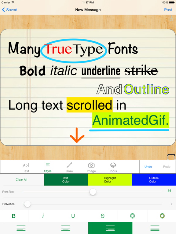 TrueText-Animated Messages iPad screenshot 6 - Social Networking app