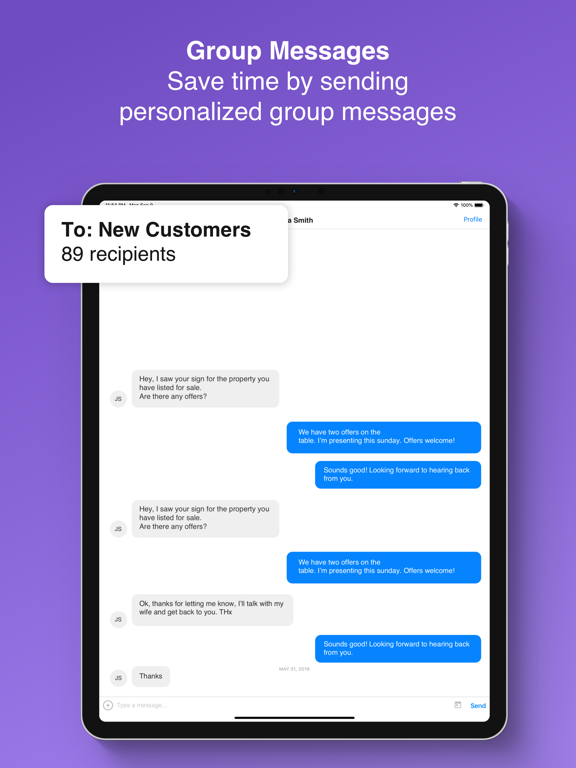 Chatform Business Texting iPad screenshot 3 - Productivity app