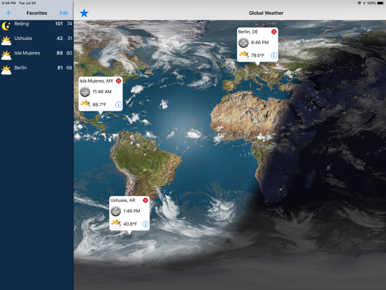 WeerGlobaal iPad app afbeelding 4