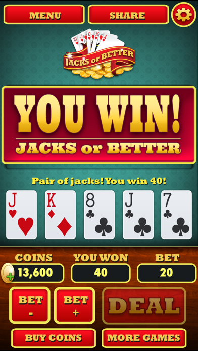 Screenshot #2 pour Video Poker ( Jacks or Better)