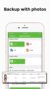 Export Contact to XLS PDF VCF screenshot