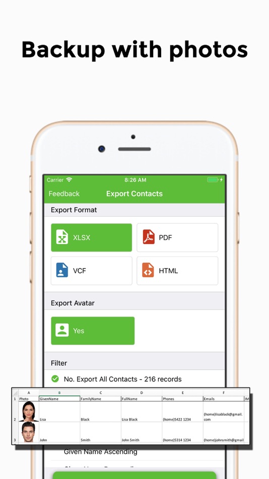 #8. Export Contact to XLS PDF VCF (iOS) 来自: 志鹏 潘
