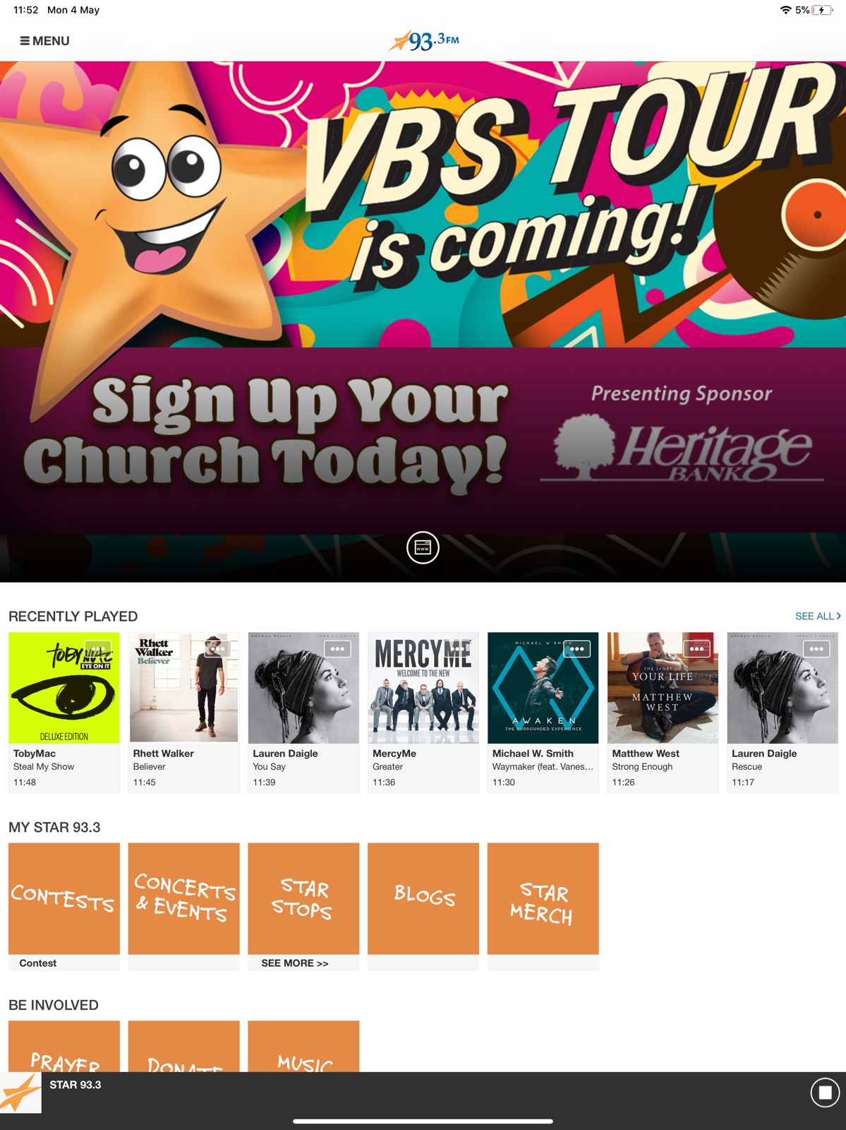 STAR 93.3 FM Radio App ipad screenshot 5